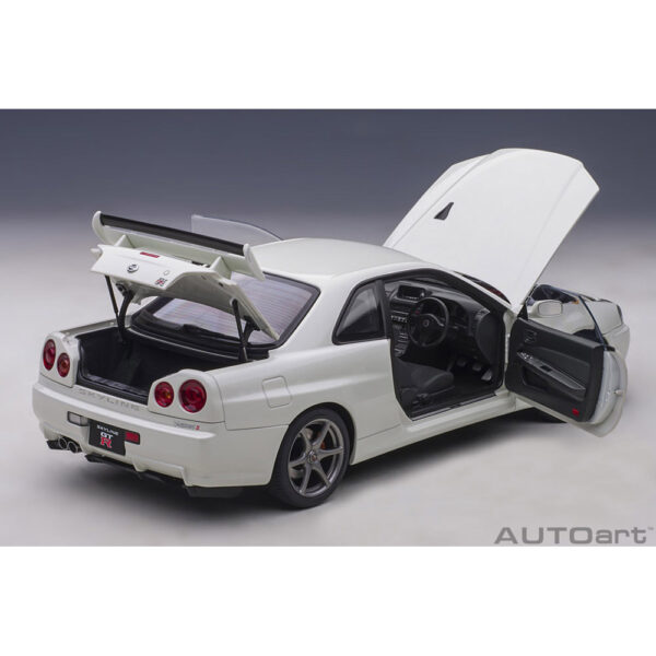 autoart - 1:18 nissan skyline gt-r (r34) v-spec ii (white pearl)