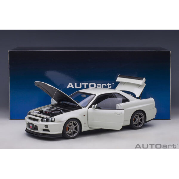 autoart - 1:18 nissan skyline gt-r (r34) v-spec ii (white pearl)