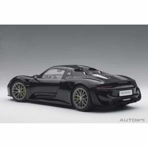 autoart - 1:18 porsche 918 spyder weissach package (basalt black metallic)