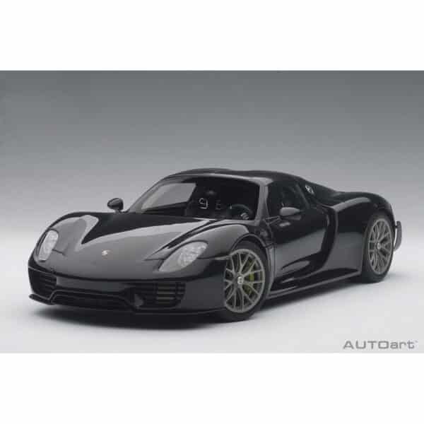 autoart - 1:18 porsche 918 spyder weissach package (basalt black metallic)