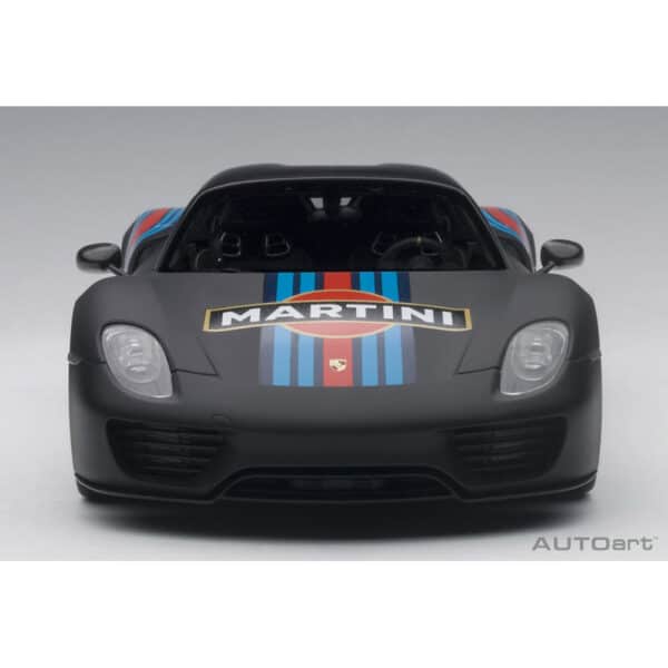 autoart - 1:18 porsche 918 spyder weissach package (matt black with martini livery)