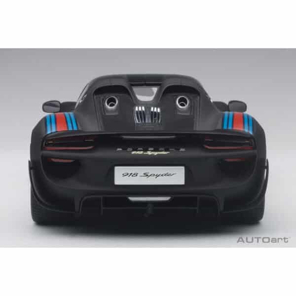 autoart - 1:18 porsche 918 spyder weissach package (matt black with martini livery)
