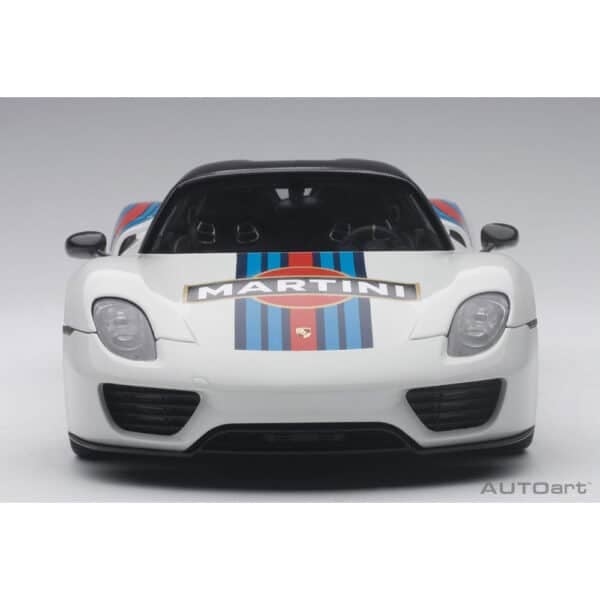 autoart - 1:18 porsche 918 spyder weissach package (white with martini livery)