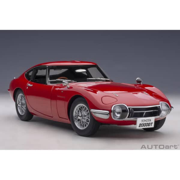 autoart - 1:18 toyota 2000gt (red with metal wire spoke wheels)