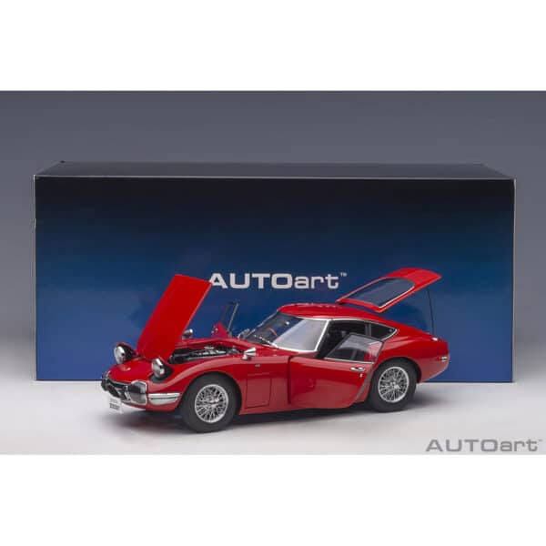 autoart - 1:18 toyota 2000gt (red with metal wire spoke wheels)