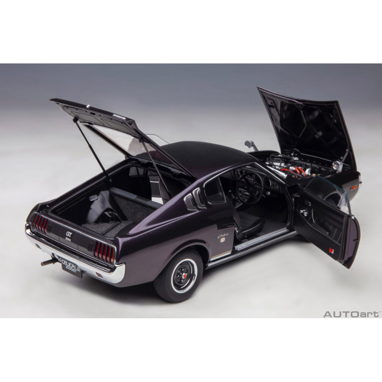 autoart - 1:18 toyota celica liftback 2000gt (ra25) 1973 (dark purple metallic)