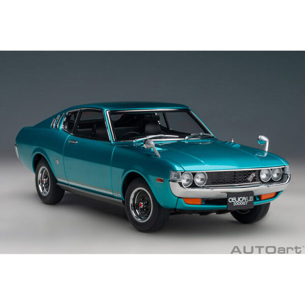 autoart - 1:18 toyota celica liftback 2000gt (ra25) 1973 (turquoise blue metallic)