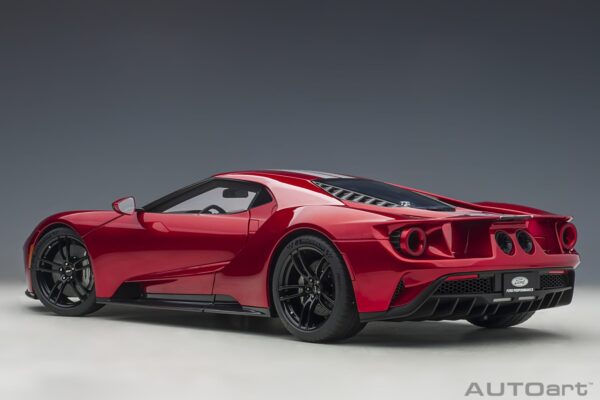 AUTOart 1:12 Ford GT Liquid Red 2017 (12106) Composite Model 15 AUTOart 1:12 Ford GT 2017 Liquid Red (12106) composite model – front three-quarter view