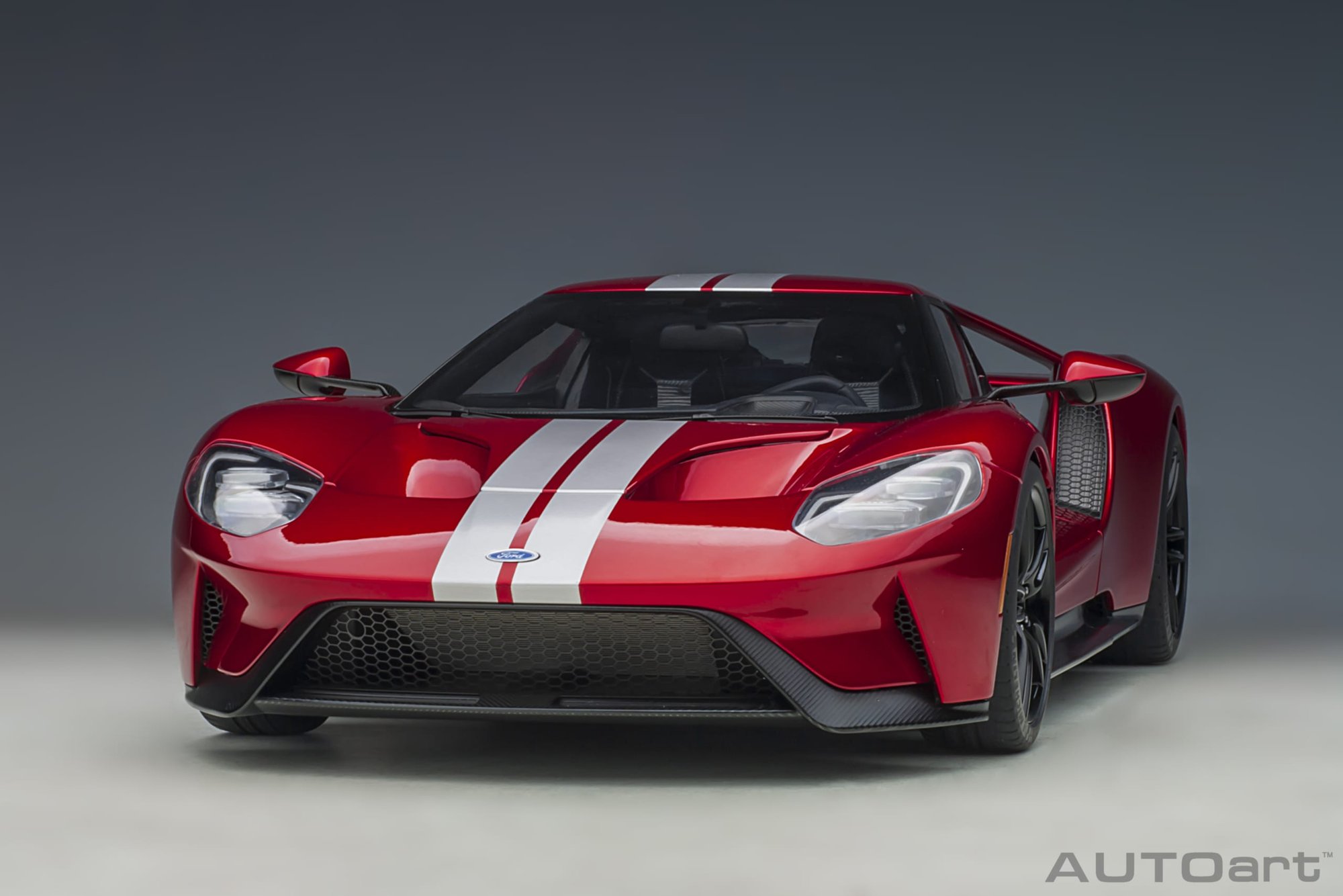 AUTOart 1:12 Ford GT Liquid Red 2017 (12106) Composite Model 11 AUTOart 1:12 Ford GT 2017 Liquid Red (12106) composite model – front three-quarter view
