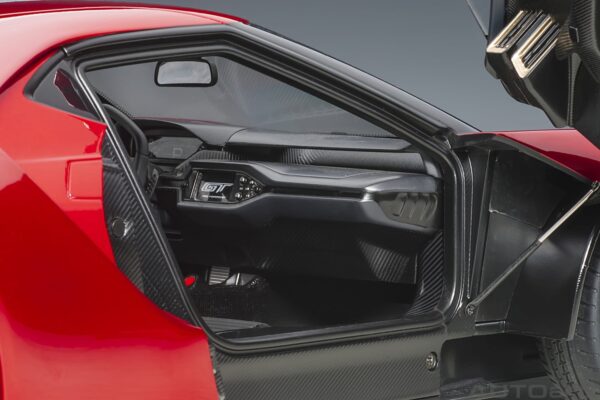 AUTOart 1:12 Ford GT Liquid Red 2017 (12106) Composite Model 17 AUTOart 1:12 Ford GT 2017 Liquid Red (12106) composite model – with door open, passenger side