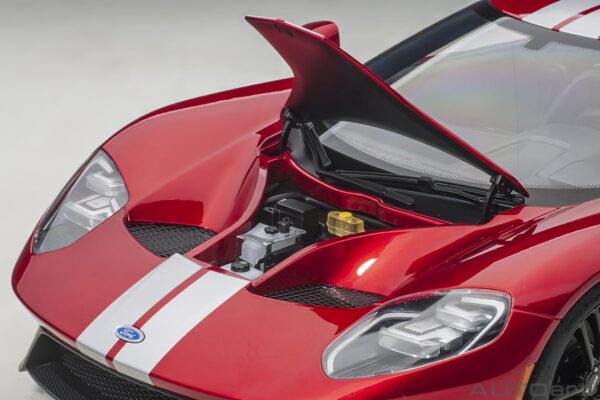 AUTOart 1:12 Ford GT Liquid Red 2017 (12106) Composite Model 18 AUTOart 1:12 Ford GT 2017 Liquid Red (12106) composite model – with doors open, front three-quarter