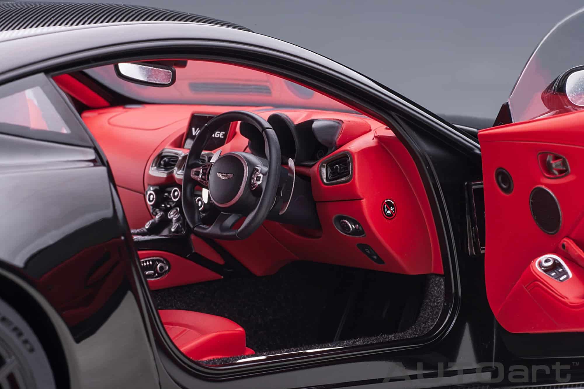 AUTOart 1:18 Aston Martin Vantage 2019 Jet Black (70275) Composite Model 6 AUTOart 1:18 Aston Martin Vantage 2019 Jet Black (70275) composite model – with doors open, passenger side