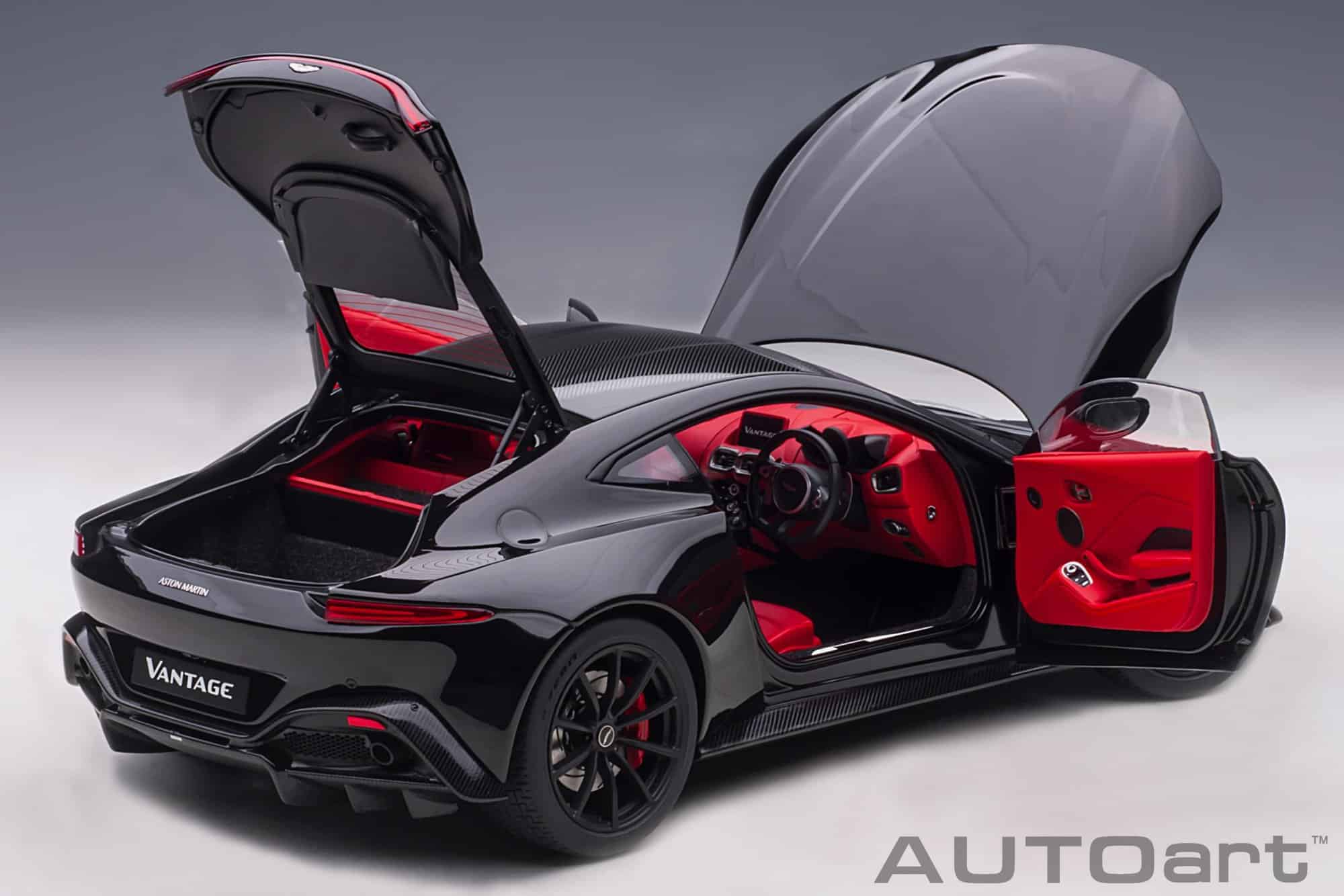 AUTOart 1:18 Aston Martin Vantage 2019 Jet Black (70275) Composite Model 9 AUTOart 1:18 Aston Martin Vantage 2019 Jet Black (70275) composite model – with doors, bonnet and boot open
