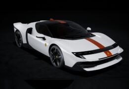 BBR - 1:43 Ferrari 849 Testarossa Bianco Italia with Red Stripe - Limited Edition Resin Model