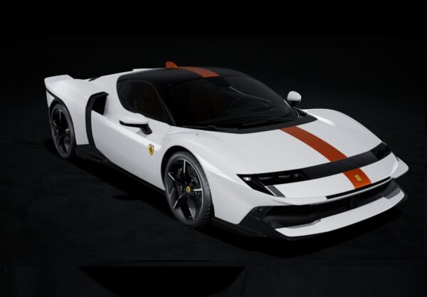 BBR - 1:43 Ferrari 849 Testarossa Bianco Italia with Red Stripe - Limited Edition Resin Model