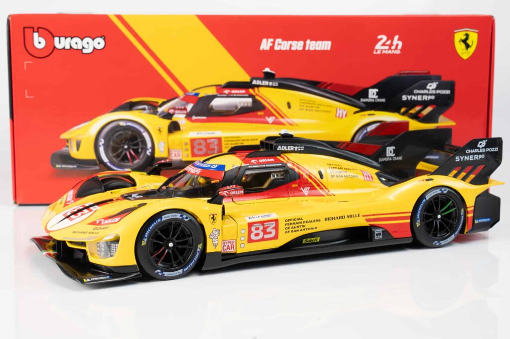 Latest arrivals at model-universe.com - 22 June 2025 - including "yellow" Ferrari 499P's from 24h of Le Mans, exquisite RR Cullinan, Steve McQueen's personal Ferrari 250 GT, and many, many, more ... 1 Bburago - 1:18 Ferrari 499P No.83 24h Le Mans 2024 R.Kubica, R.Shwartzman, Y.Ye - Diecast Model