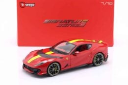 Ferrari 812 Competizione 2021 Rosso Corsa Red / Yellow - Signature Edition - 1:18 Scale Diecast Model by Bburago