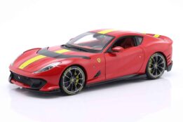 Ferrari 812 Competizione 2021 Rosso Corsa Red / Yellow - Signature Edition - 1:18 Scale Diecast Model by Bburago