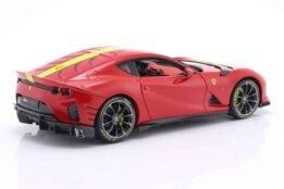 Ferrari 812 Competizione 2021 Rosso Corsa Red / Yellow - Signature Edition - 1:18 Scale Diecast Model by Bburago