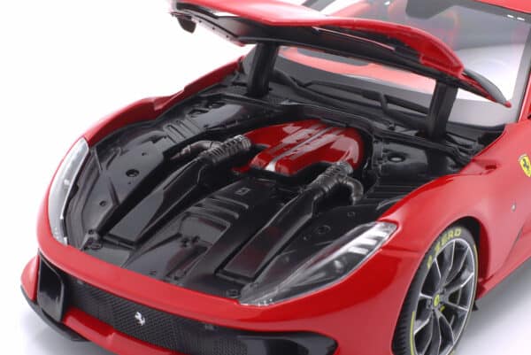 Ferrari 812 Competizione 2021 Rosso Corsa Red / Yellow - Signature Edition - 1:18 Scale Diecast Model by Bburago