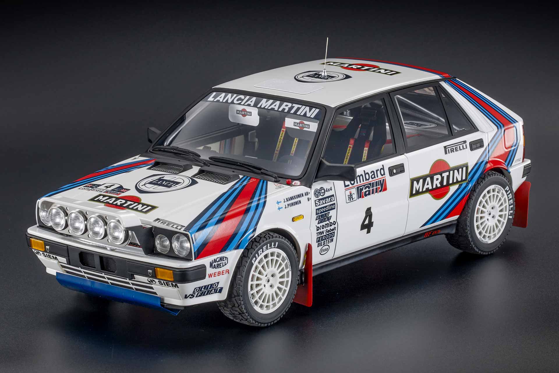 Top Marques - 1:12 Lancia Delta HF 4WD No.4 Kankkunen Lombard RAC Rally 1987 - Limited Edition Resin Model