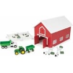 Britains - 1:64 John Deere 24 piece Playset with Red Barn