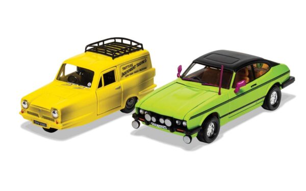 corgi - 1:36 only fools & horses del boy's reliant regal & ford capri mk3 (cc99189)