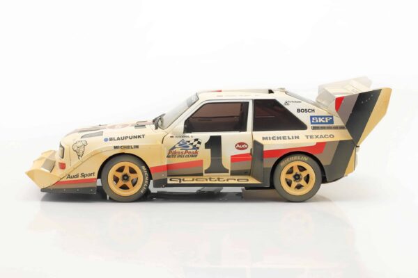 CMR 1:18 Audi Sport Quattro S1 No.1 Walter Rohrl Winner Pikes Peak 1987 Dirty Version - Diecast Model 15 CMR 1:18 Audi Sport Quattro S1 No.1 Walter Rohrl Winner Pikes Peak 1987 Dirty Version - Diecast Model