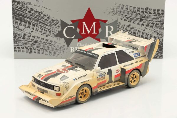 CMR 1:18 Audi Sport Quattro S1 No.1 Walter Rohrl Winner Pikes Peak 1987 Dirty Version - Diecast Model