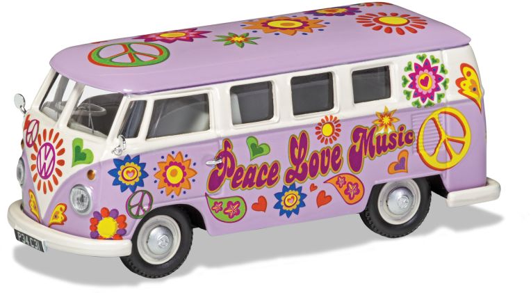 Volkswagen Campervan (Purple) 'Peace Love and Music