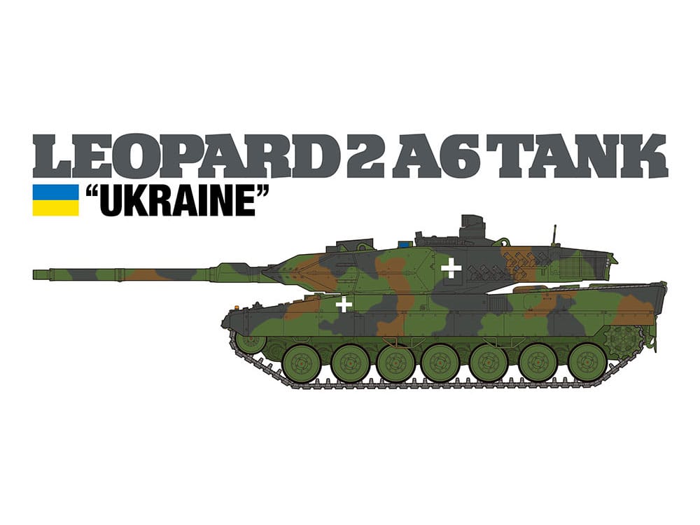 tamiya - 1:35 leopard 2 a6 tank "ukraine" model kit (25207)