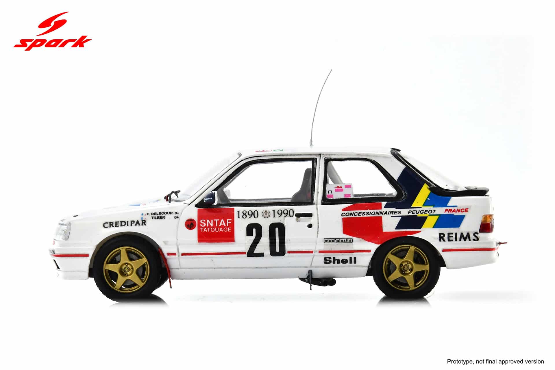 Spark - 1:43 Peugeot 309 gti No.20 9th Rally Monte Carlo 1990 François Delecour - Anne-Chantal Pauwels - Resin Model 2 Spark 1:43 Peugeot 309 GTI No.20 9th Monte Carlo Rally 1990 F. Delecour - "Tilber" (S9454) 3D Print Model