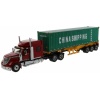 Diecast Masters - 1:50 International Lonestar Day Cab (Red) with Skeletal Trailer + 40' Sea Container