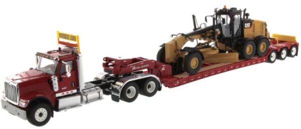 Diecast Masters - 1:50 International HX520 Tandem Tractor with XL120 HDG Trailer (Red) 12M3 Motor Grader