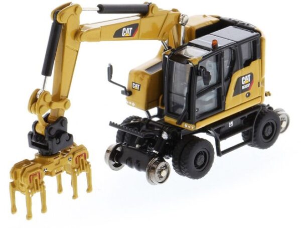 Diecast Masters - 1:87 Cat 323F Railroad Wheeled Excavator Cat Yellow