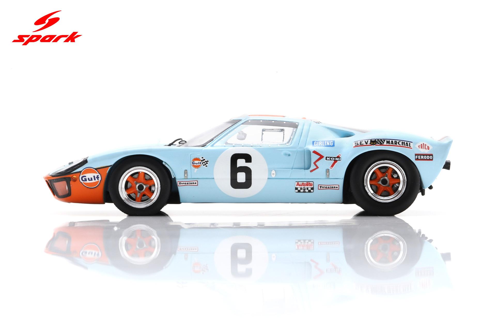 Spark 1:43 Ford GT 40 No.6 Winner 24H Le Mans 1969 J. Ickx - J. Oliver (43LM69) Resin Model 5 Spark 1:43 Ford GT 40 No.6 Winner 24H Le Mans 1969 J. Ickx - J. Oliver (43LM69) Resin Model - Image 5