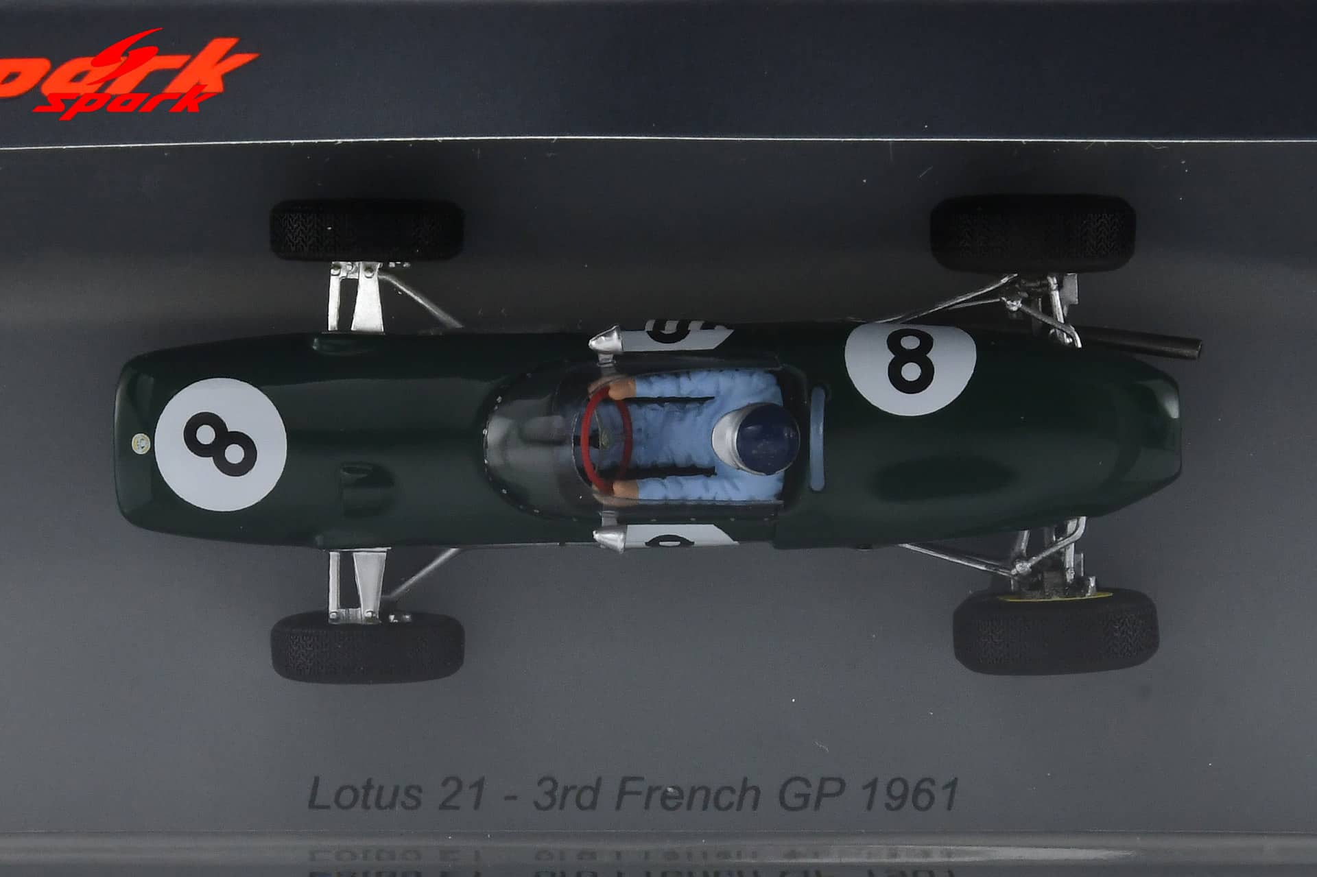Spark - 1:43 Lotus 21 No.8 3rd Dutch GP 1961 Jim Clark - Resin Model 5 Spark 1:43 Lotus 21 No.8 3rd French GP 1961 Jim Clark (S7119) Resin Model