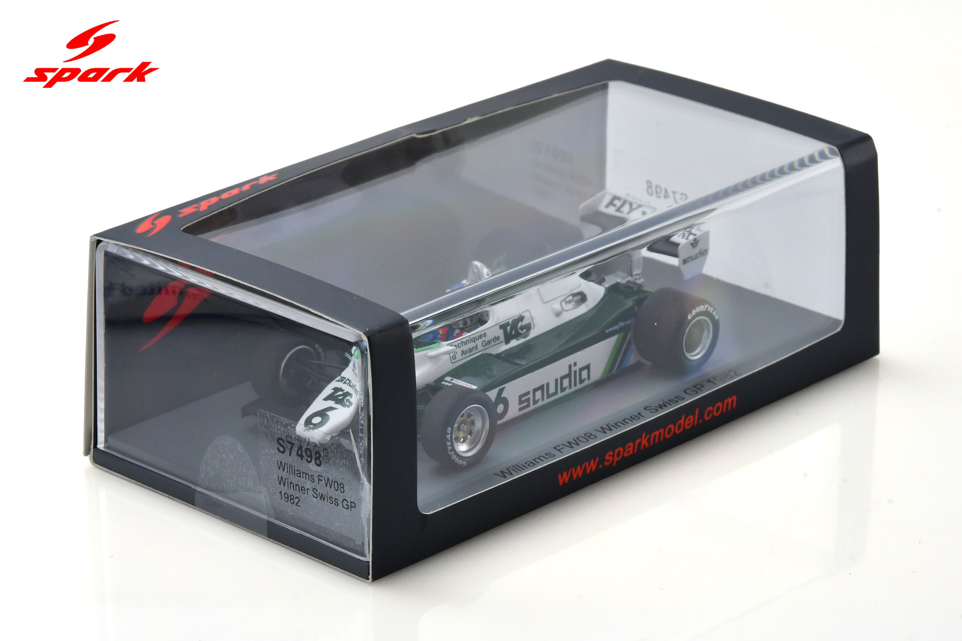Spark 1:43 Williams FW08 No.6 Winner Swiss GP 1982 Keke Rosberg (S7498) Resin Model 4 Spark 1:43 Williams FW08 No.6 Winner Swiss GP 1982 Keke Rosberg (S7498) Resin Model - Image 4
