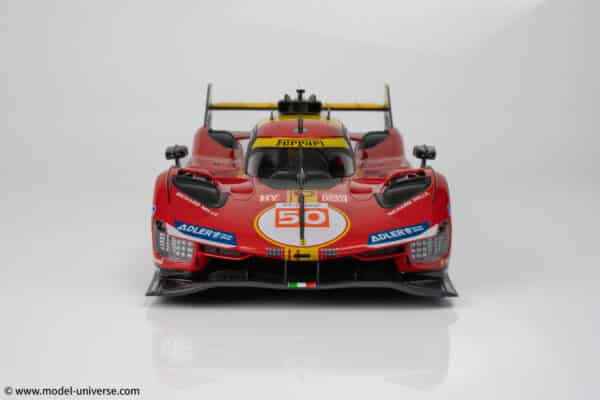 Bburago - 1:18 Ferrari 499P No.50 Winner 24h Le Mans 2024 Fuoco, Molina, Nielsen - Diecast Model with Showcase