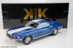 KK Scale - 1:18 Ford Mustang GT Fastback 1968 Blue Metallic with White Stripe - Diecast Model
