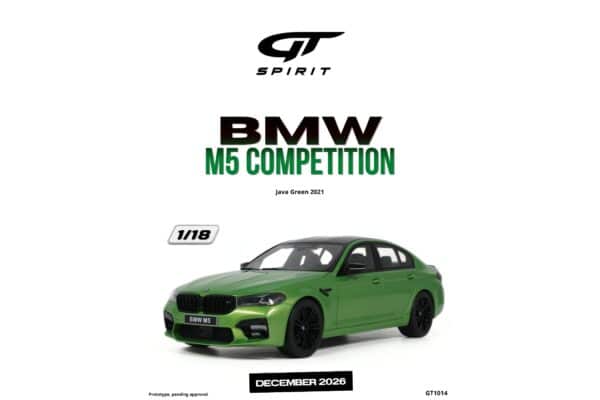 Latest arrivals & pre-orders at model‑universe.com – 17 August 2025, including Koenigsegg Agera S by FrontiArt, Ferrari 499P & 296 LMGT3 by Looksmart, and much more 64 GT Spirit - 1:18 BMW M5 Competition Java Green 2021 - Limited Edition Resin Model