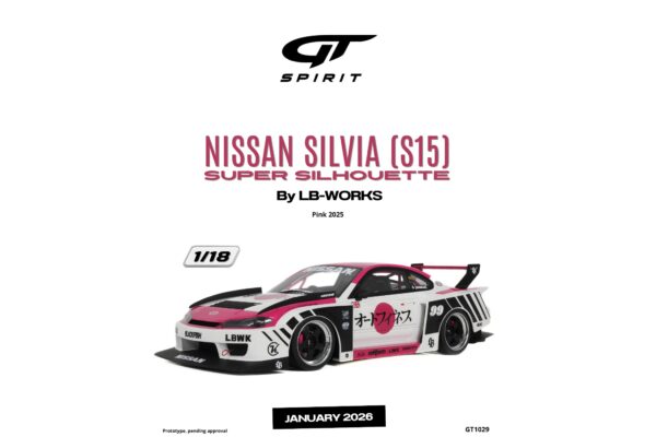 Latest arrivals & pre-orders at model‑universe.com – 17 August 2025, including Koenigsegg Agera S by FrontiArt, Ferrari 499P & 296 LMGT3 by Looksmart, and much more 97 GT Spirit - 1:18 Nissan Silvia (S15) Super Silhouette by LB-Works Pink 2025 - Limited Edition Resin Model