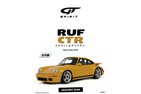 Latest arrivals & pre-orders at model‑universe.com – 17 August 2025, including Koenigsegg Agera S by FrontiArt, Ferrari 499P & 296 LMGT3 by Looksmart, and much more 72 GT Spirit - 1:18 RUF CTR Anniversary Speed Yellow 2019 - Limited Edition Resin Model