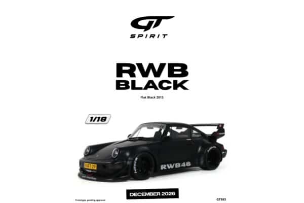 Latest arrivals & pre-orders at model‑universe.com – 17 August 2025, including Koenigsegg Agera S by FrontiArt, Ferrari 499P & 296 LMGT3 by Looksmart, and much more 65 GT Spirit - 1:18 RWB Black Flat Black 2013 - Limited Edition Resin Model