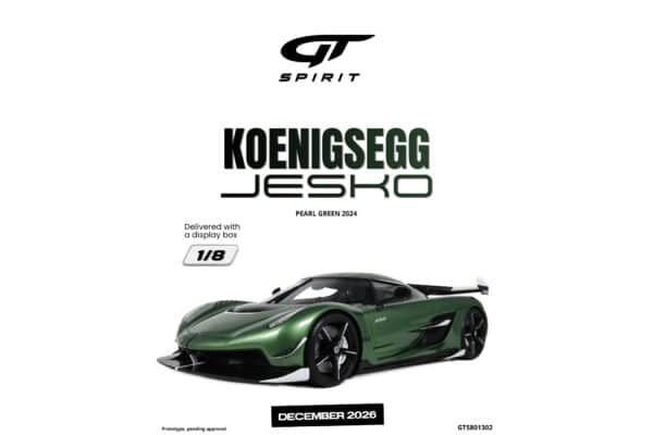 Latest arrivals & pre-orders at model‑universe.com – 17 August 2025, including Koenigsegg Agera S by FrontiArt, Ferrari 499P & 296 LMGT3 by Looksmart, and much more 59 GT Spirit - 1:8 Koenigsegg Jesko Pearl Green 2024 - Limited Edition Resin Model