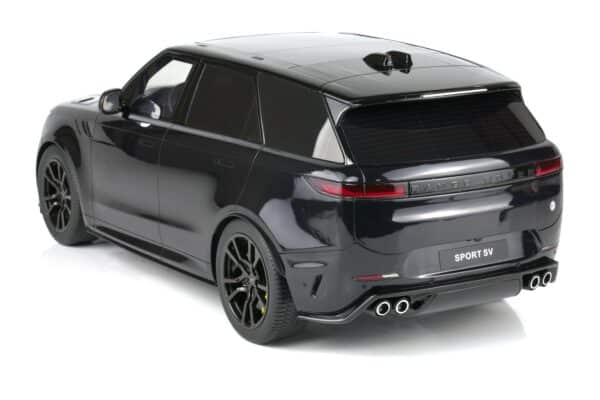 GT Spirit 1:12 Range Rover Sport SV Edition Two Black 2024 (GT555) Limited Edition Resin Model 17 GT Spirit 1:12 Range Rover Sport SV Edition Two Black 2024 resin model (GT555) rear three-quarter high view