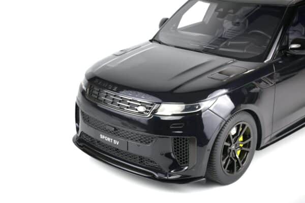 GT Spirit 1:12 Range Rover Sport SV Edition Two Black 2024 (GT555) Limited Edition Resin Model 18 GT Spirit 1:12 Range Rover Sport SV Edition Two Black 2024 resin model (GT555) front detail, high angle