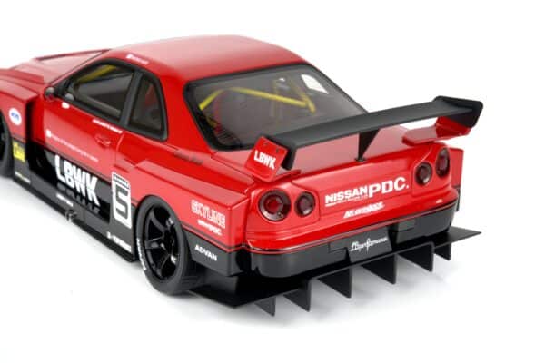 GT Spirit 1:18 Nissan Skyline R34 GT-R LB Super Silhouette Red 2020 (GT570) Limited Edition Resin Model 21 GT Spirit 1:18 Nissan Skyline R34 GT-R LB Super Silhouette Red (GT570) rear wing and diffuser