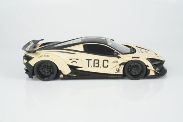 GT Spirit 1:18 LB-Works McLaren 720S Beige 2024 (GT961) Limited Edition Resin Model 18 GT Spirit 1:18 LB-Works McLaren 720S Beige resin model (GT961), side profile
