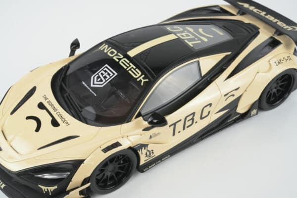 GT Spirit 1:18 LB-Works McLaren 720S Beige 2024 (GT961) Limited Edition Resin Model 21 GT Spirit 1:18 LB-Works McLaren 720S Beige resin model (GT961), high front angle